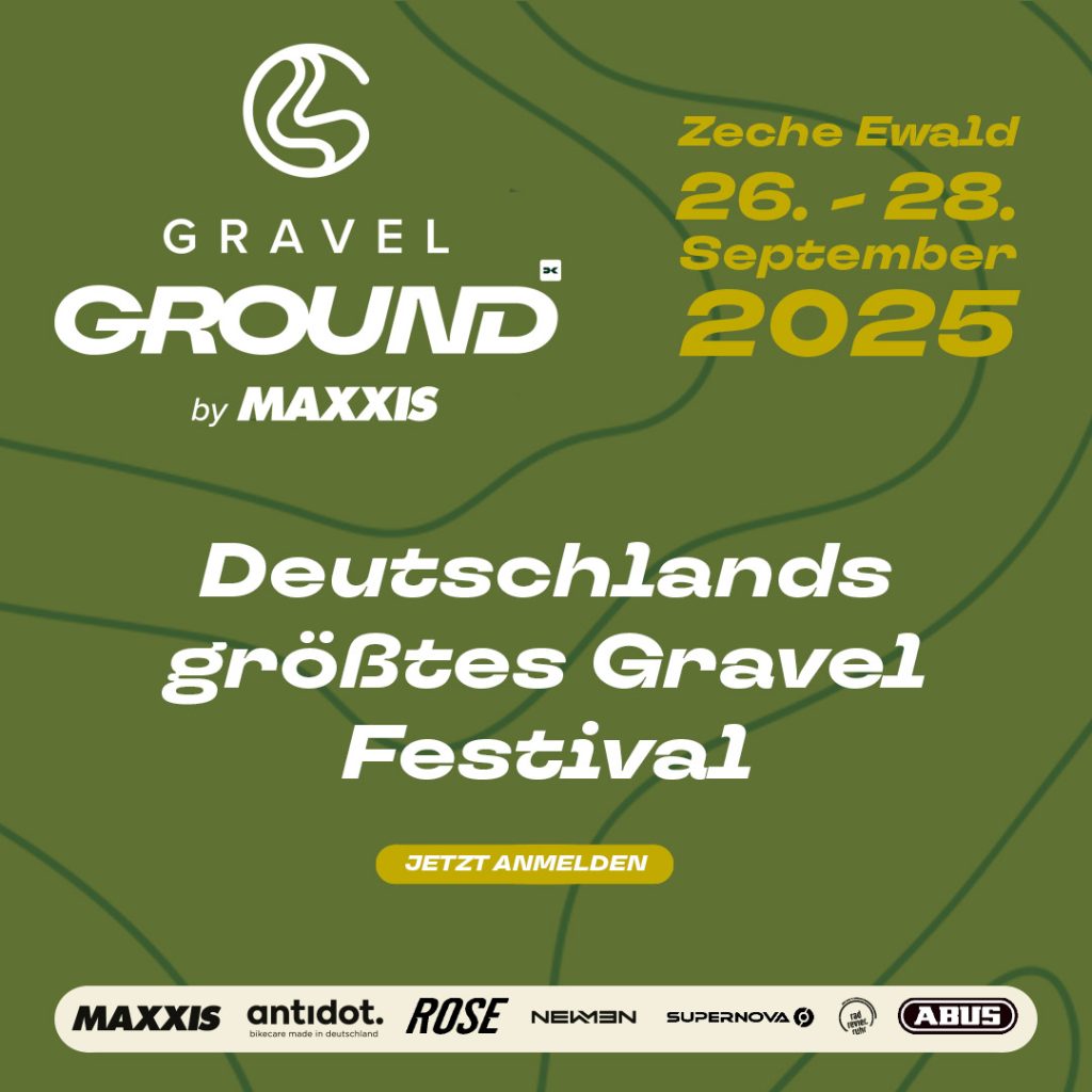 Ankündigung für Deutschlands größtes Gravel Festival 2025 auf der Eventlocation Zeche Ewald vom 26. bis 28. September