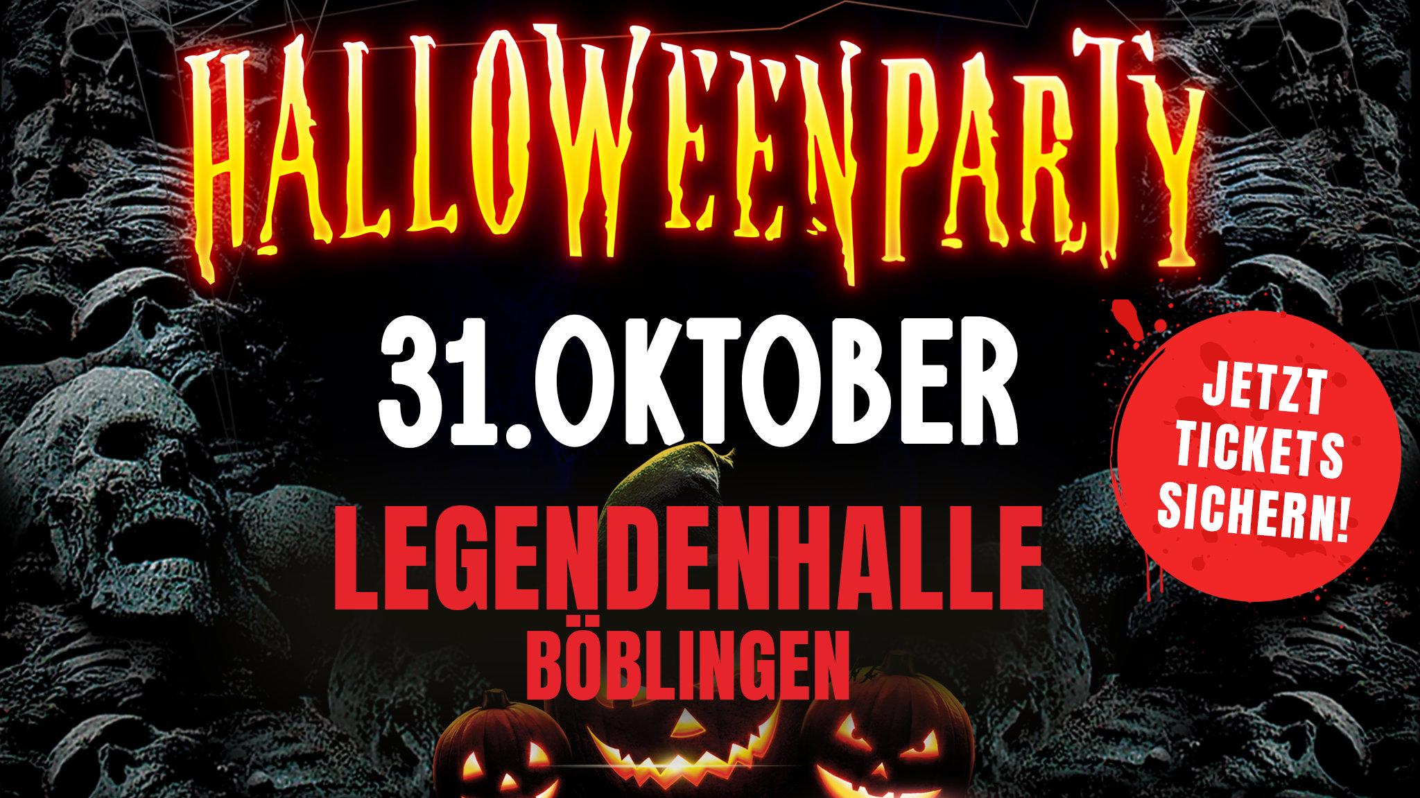Halloweenparty am 31. Oktober in der Legendenhalle Böblingen, jetzt Tickets sichern!