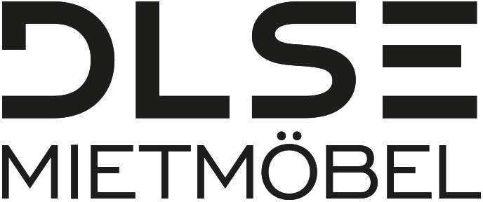 Black logo with the text “DLSE MIETMÖBEL” on a white background