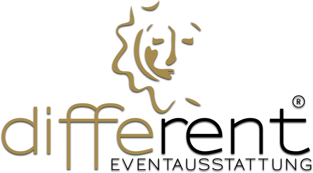 A gold logo featuring a stylized face and the word “diffe” on a black background