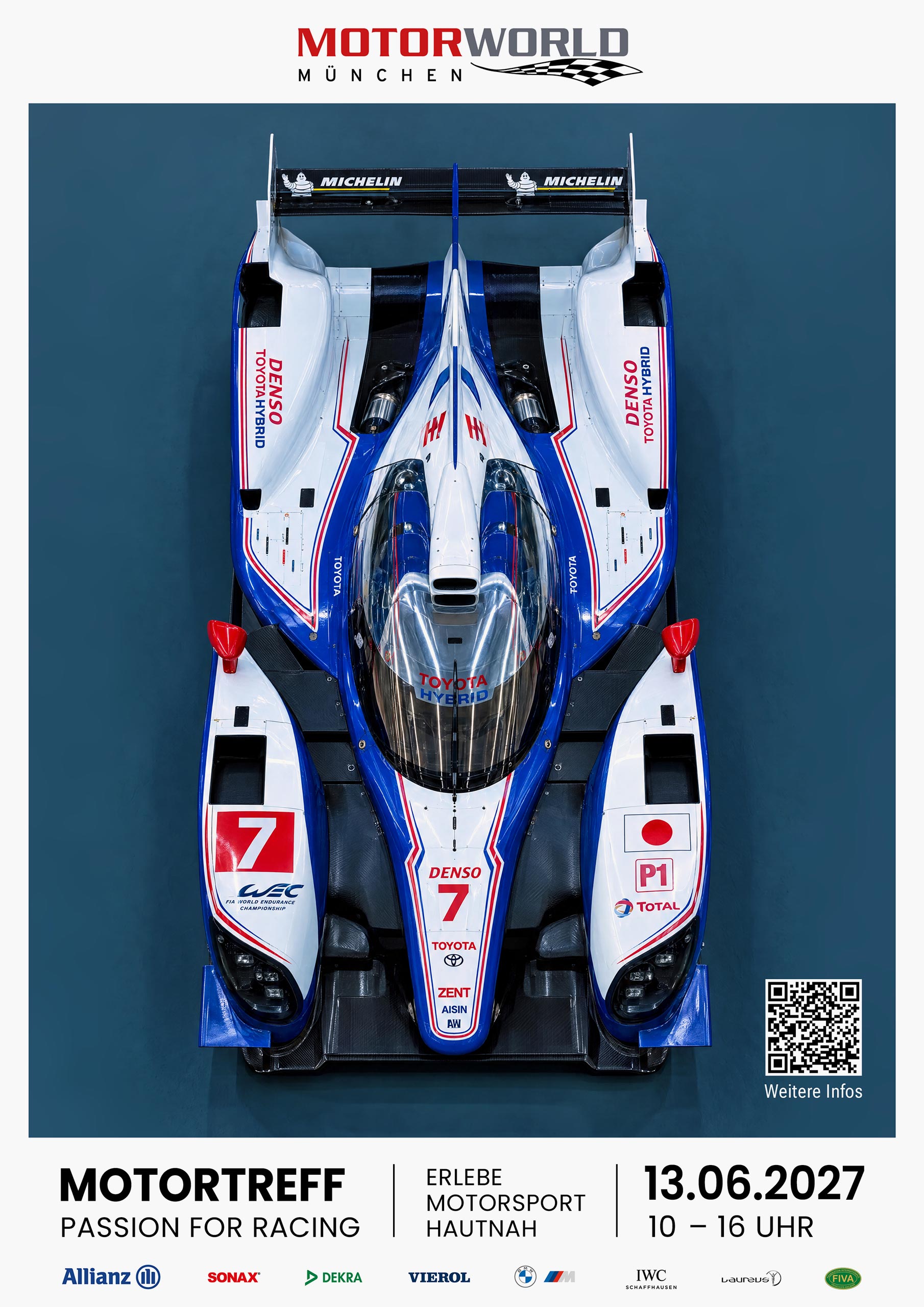 Toyota Hybrid Rennwagen mit Startnummer 7 für den Motorworld Motortreff 2027